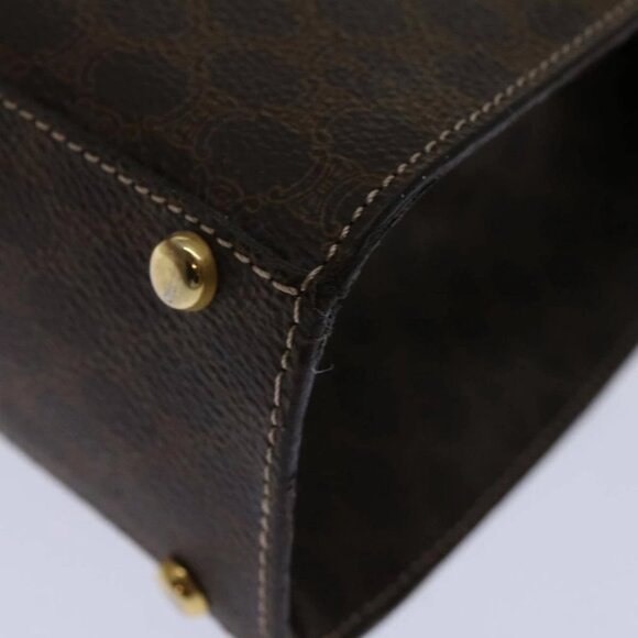 CELINE Macadam Canvas Hand Bag PVC 2way Brown Auth 69000V - Picture 2 of 16